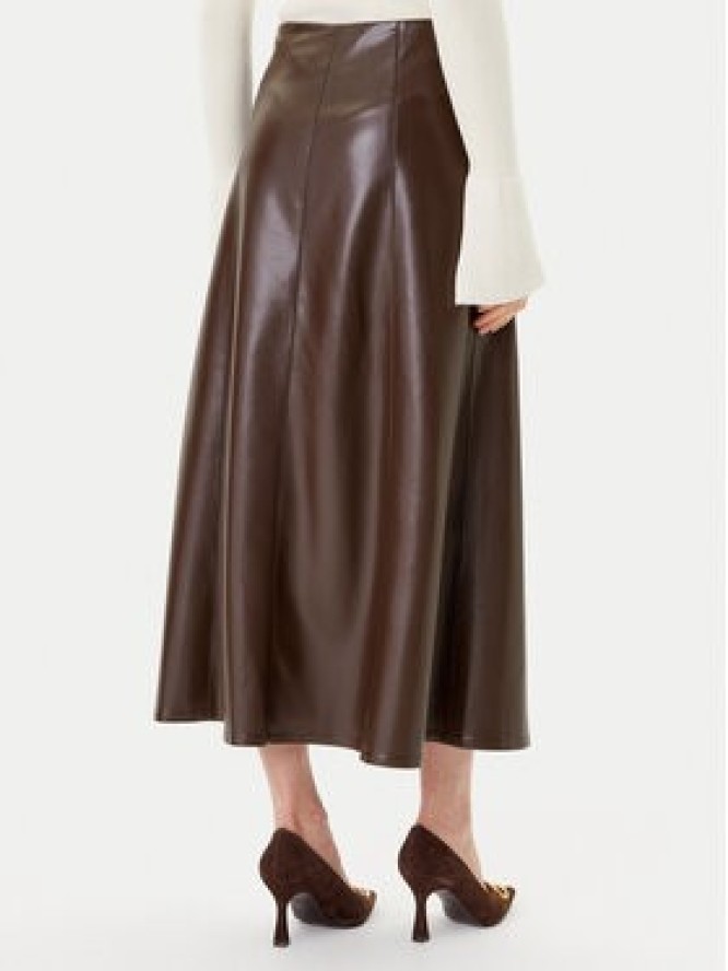 Simona Corsellini Spódnica z imitacji skóry A25CPGO00701 Brązowy Regular Fit
