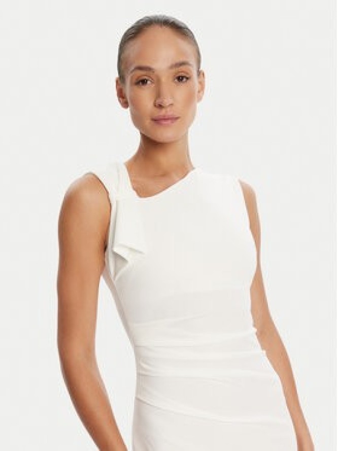 Rinascimento Sukienka koktajlowa CFC0125330003 Biały Slim Fit