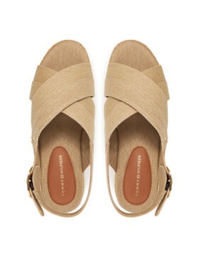 Tommy Hilfiger Espadryle Denim Espadrille Platform Sandal FW0FW08669 Beżowy