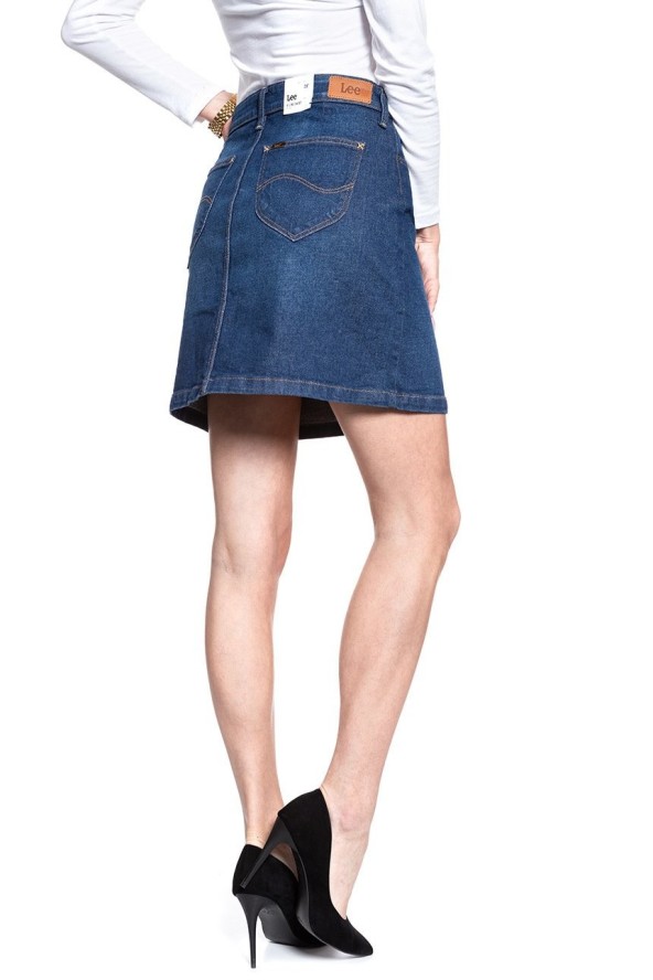 SPÓDNICA JEANSOWA LEE A LINE SKIRT DARK GARNER L38NDJUV 112108277