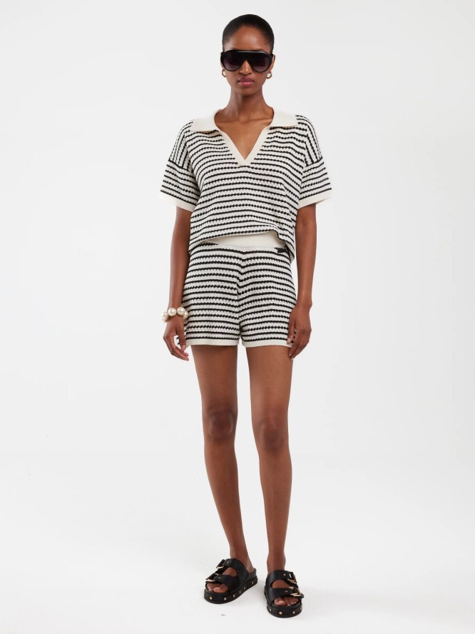 Szorty damskie dzianinowe w paski Albinash 100