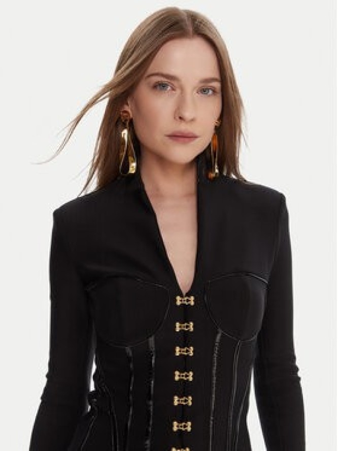 Elisabetta Franchi Marynarka GI-182-57E2-V590 Czarny Slim Fit