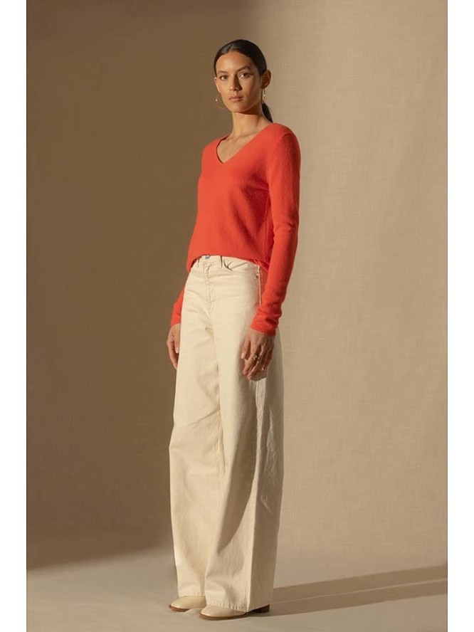 Perfect Cashmere Kaszmirowy sweter "Shannon" w kolorze pomarańczowym rozmiar: S