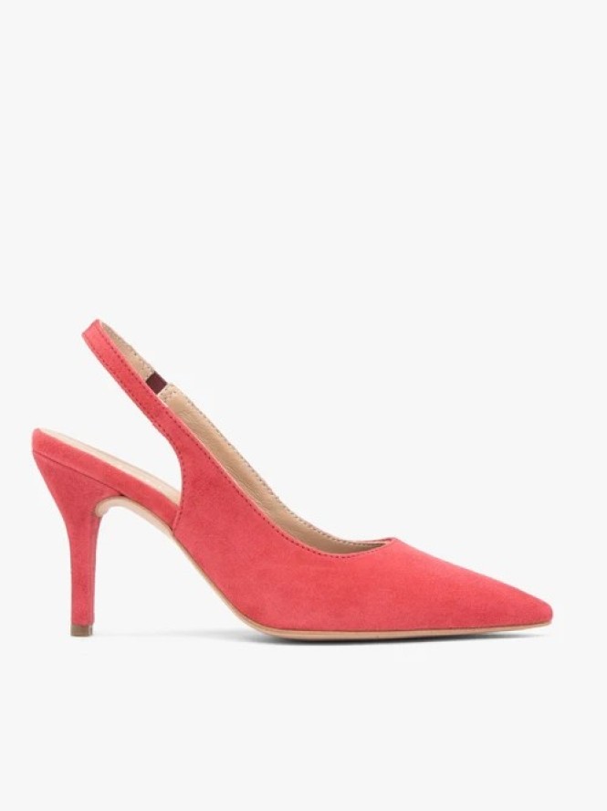 Czerwone czółenka bez pięty slingback