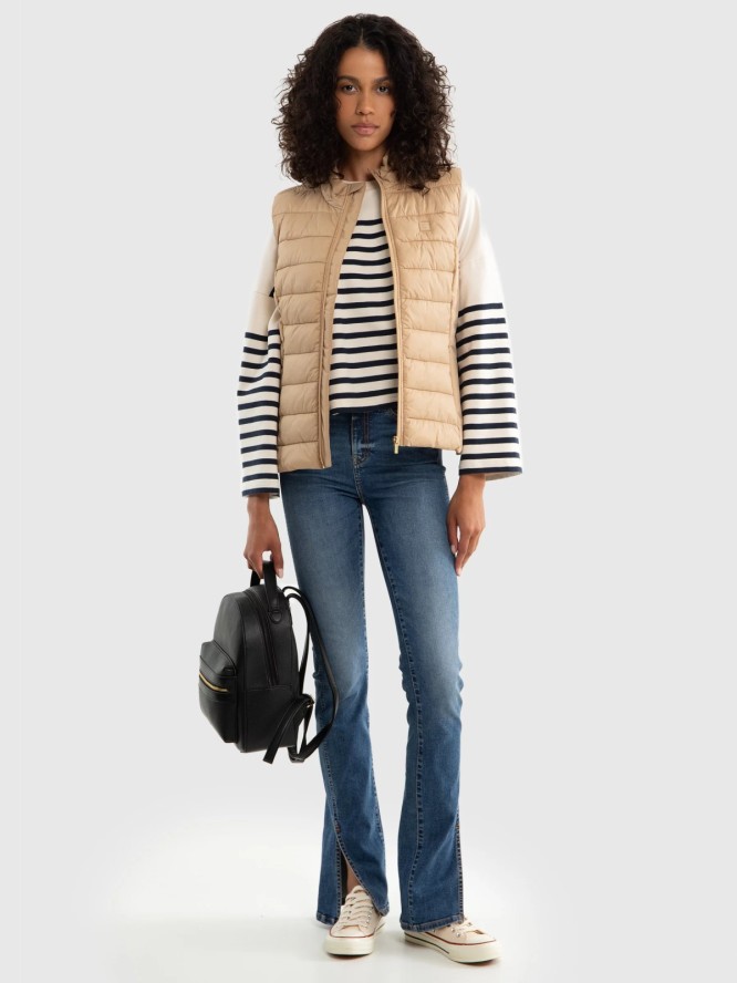 Kamizelka damska pikowana beżowa Trinoe 801