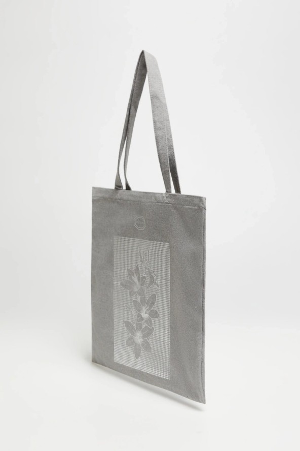 Torba shopper z nadrukiem szara