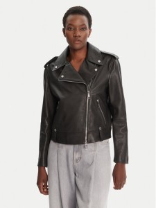 BOSS Kurtka skórzana C_Sandy 50541769 Czarny Regular Fit