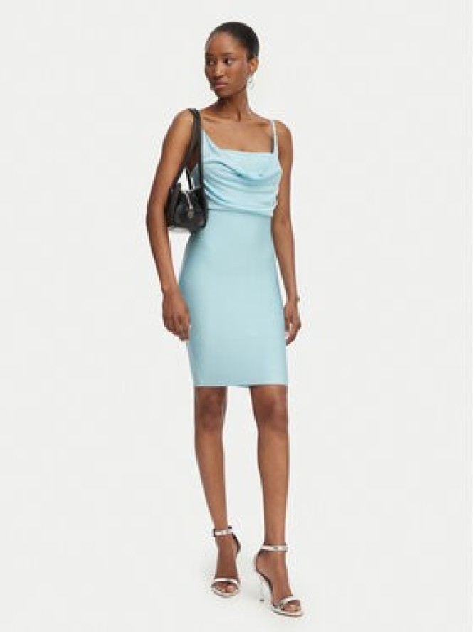 Guess Sukienka koktajlowa W6GK83 Z0686 Niebieski Slim Fit