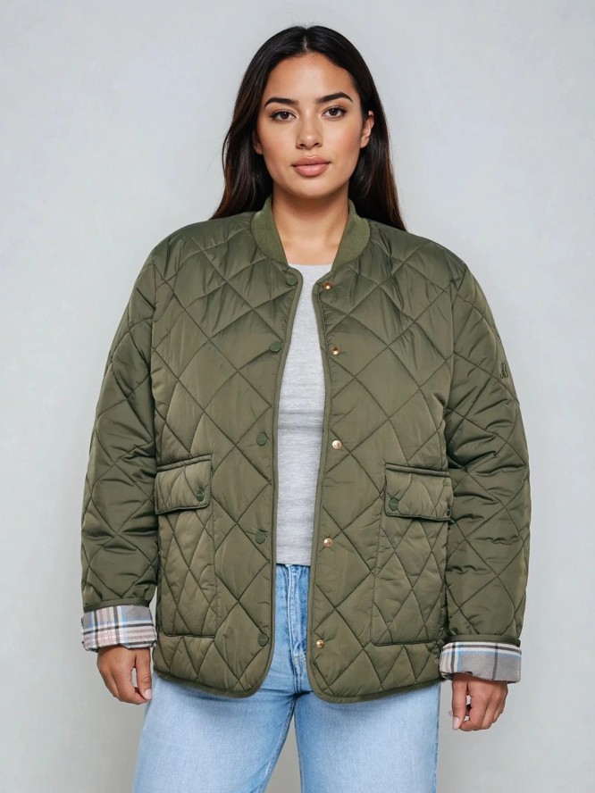 Kurtka damska bomber pikowana khaki Arona 303