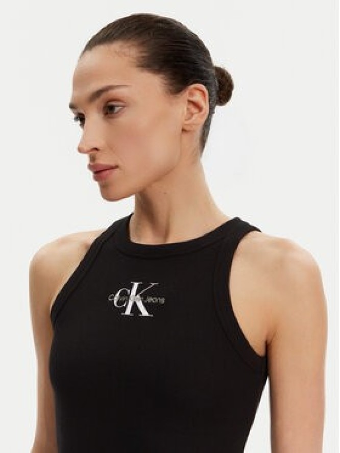 Calvin Klein Jeans Top Monologo J20J225301 Czarny Slim Fit