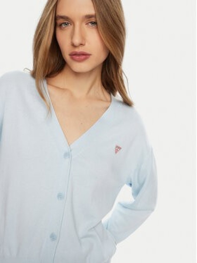 Guess Jeans Sweter W4BR16 Z3HO2 Błękitny Regular Fit