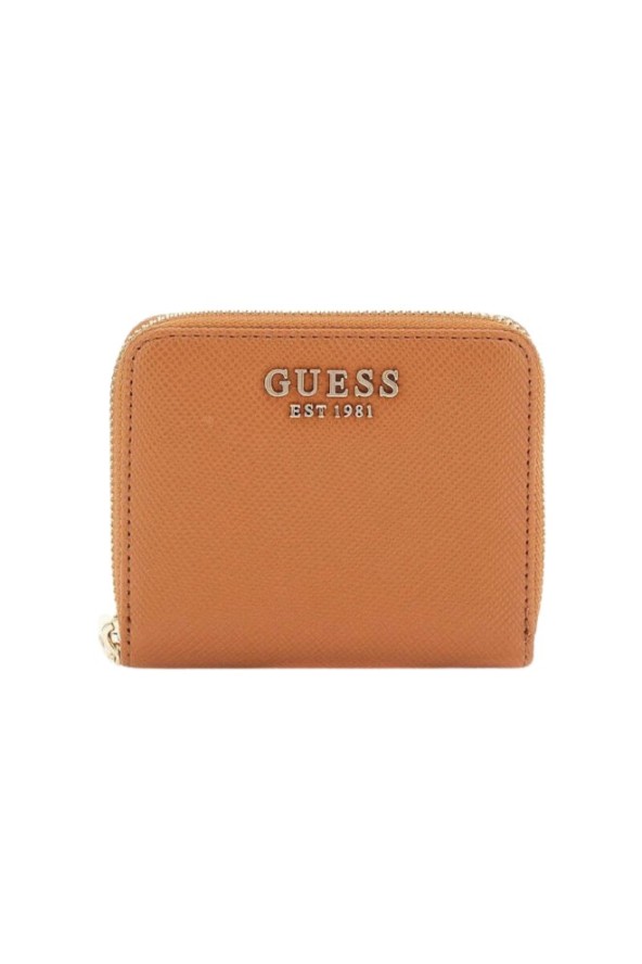 GUESS Brązowy mały portfel damski Laurel