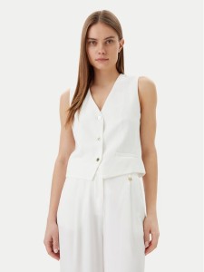 LOLA CASADEMUNT Kamizelka LS2502007 Biały Regular Fit