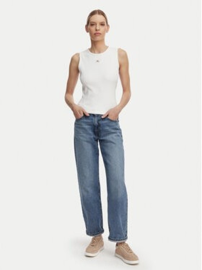 Calvin Klein Jeans Top LV047F246G Biały Slim Fit