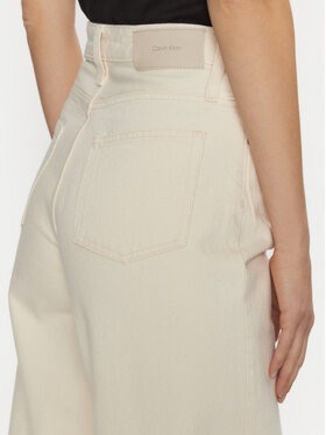 Calvin Klein Jeansy K20K208018 Écru Wide Leg