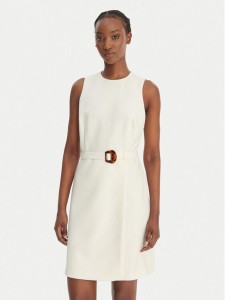 HUGO Sukienka koktajlowa Kidenna 50559186 Écru Regular Fit