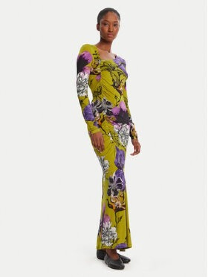 Desigual Sukienka codzienna Neckline Lacroix 25WWVK37 Zielony Slim Fit