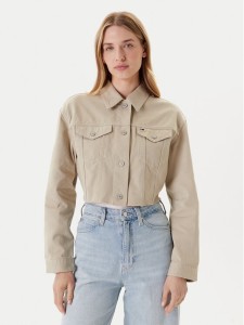 Tommy Jeans Kurtka jeansowa Flag DW0DW21431 Beżowy Regular Fit