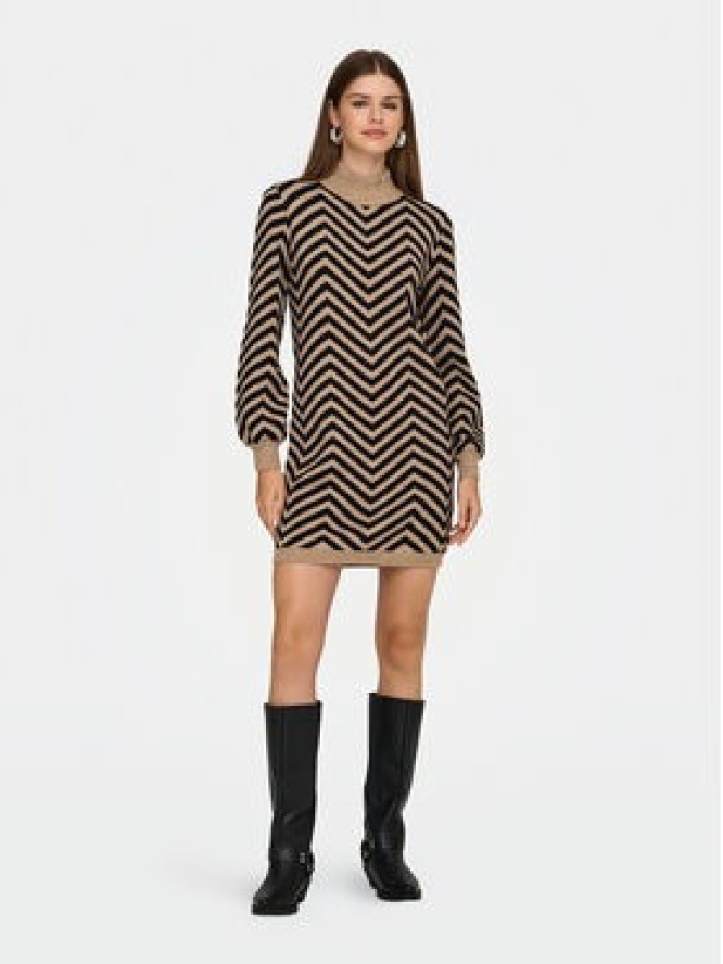 ONLY Sukienka dzianinowa Julia 15366284 Brązowy Regular Fit