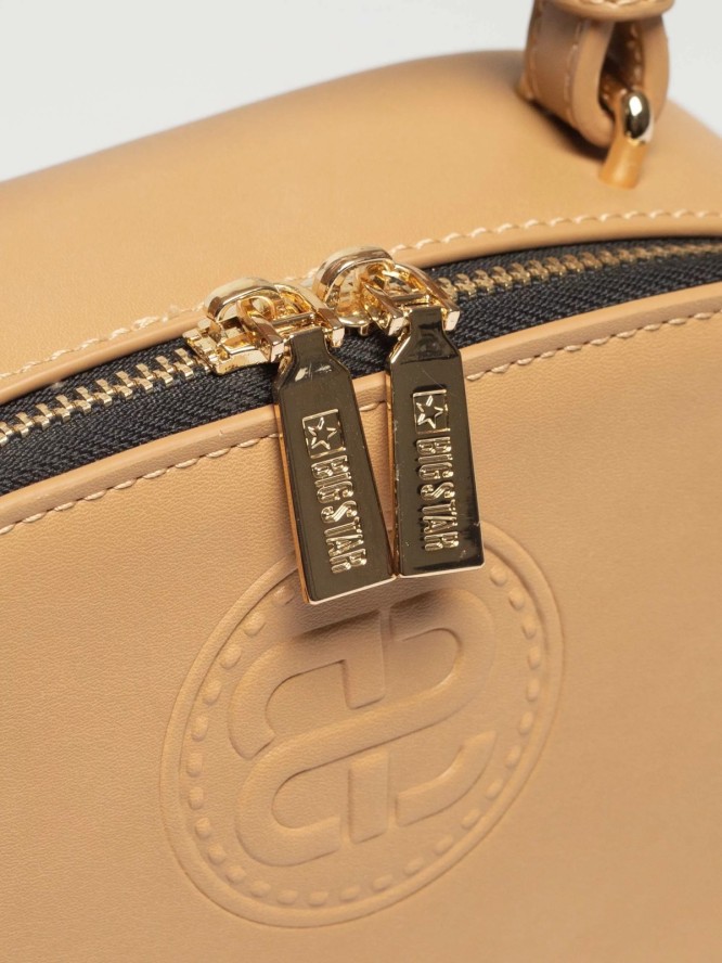 Torebka damska do ręki z dodatkowym paskiem beżowa RR574272 801