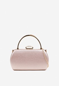 Szampańska Torebka Kopertówka z Metalicznym Połyskiem z Rączką i Łańcuszkiem Frovia