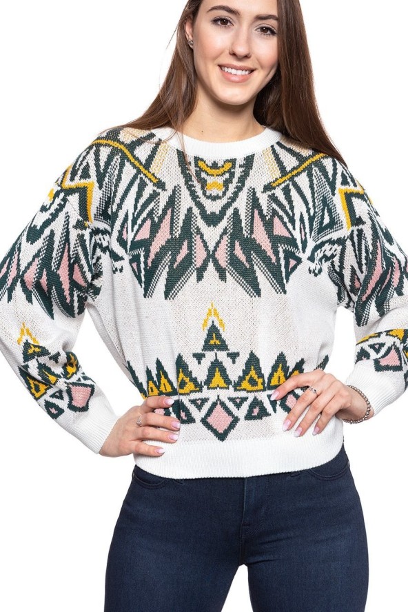 DAMSKI SWETER WRANGLER GEO KNIT CLOUD BLUE W8N5QCB03 112132405