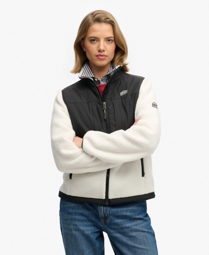 superdry Polar Fleece Hybrid Trekker Kurtka – Relaxed fit, materiały z