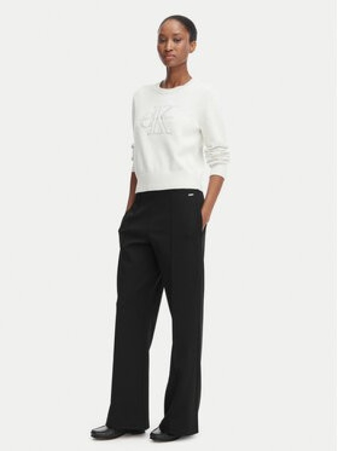 Calvin Klein Spodnie materiałowe LV044G210G Czarny Wide Leg