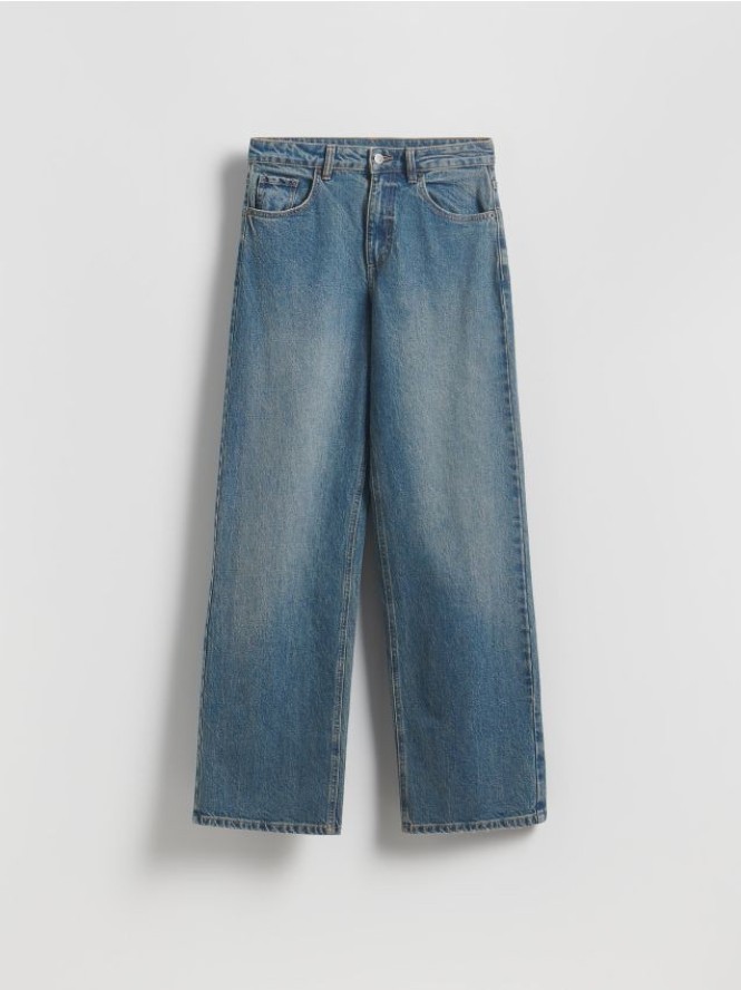 Jeansy wide leg - niebieski