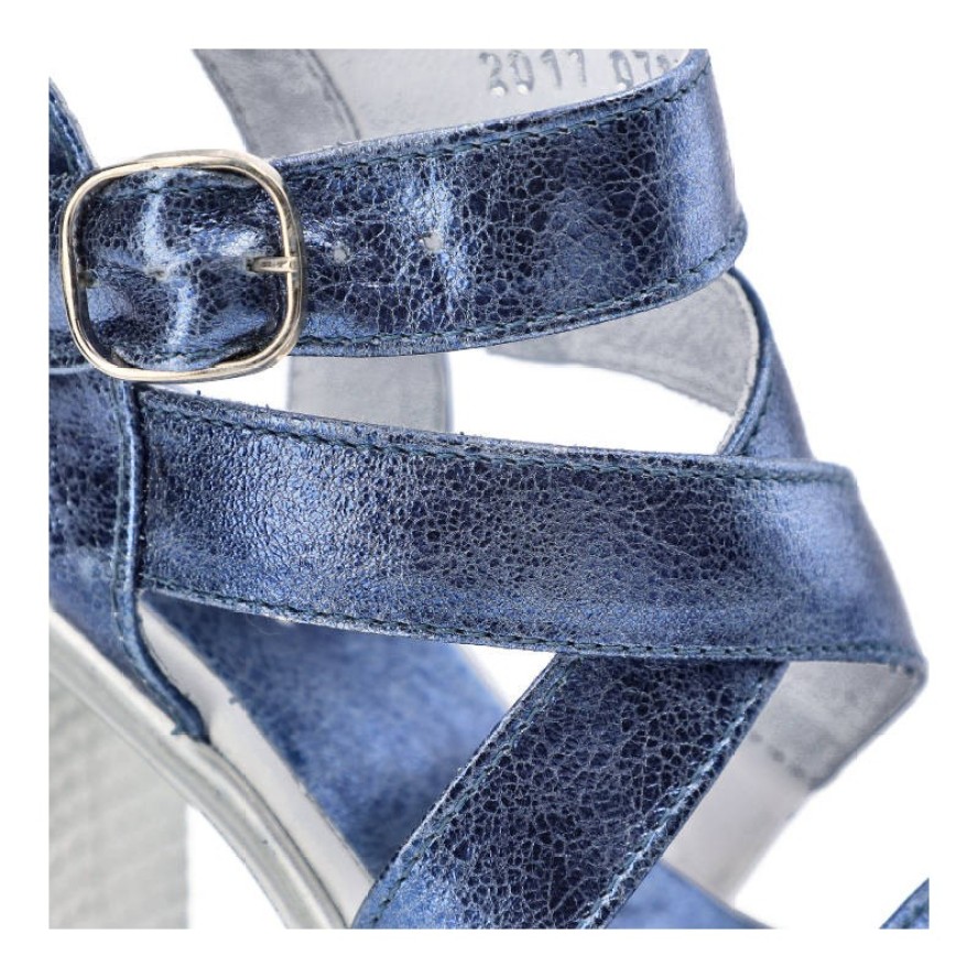 Niebieskie Sandały Simen Damskie Eleganckie Buty