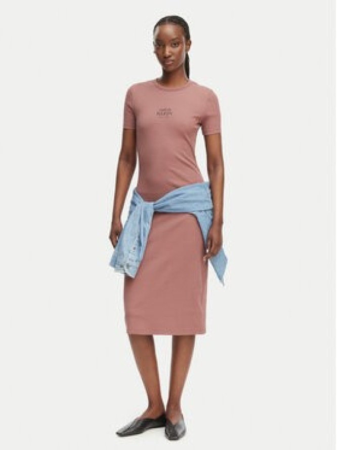 Calvin Klein Jeans Sukienka letnia LV044F241G Brązowy jasny Slim Fit