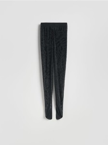 Legginsy z ozdobną aplikacją - czarny