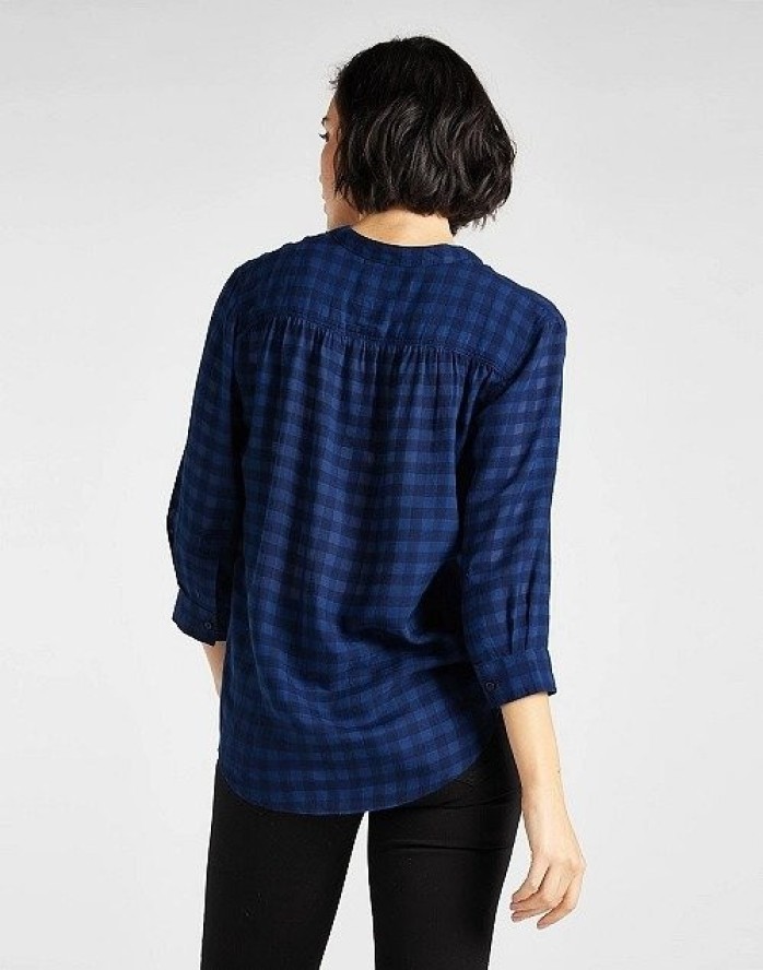 LEE ESSENTIAL BLOUSE DAMSKA BLUZKA W KRATĘ DARK NAVY L45VHTNM 112110614