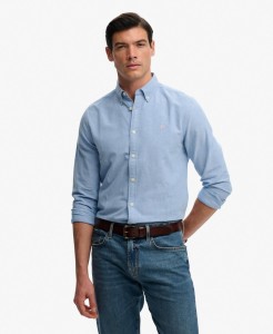 superdry Koszula Preppy Oxford z długim rękawem - 100% Bawełna Organiczna,