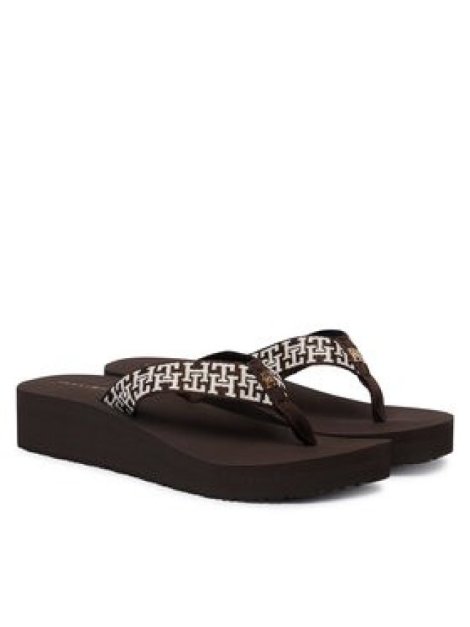 Tommy Hilfiger Japonki Mono Wedge Summer Sandal FW0FW09696 Brązowy