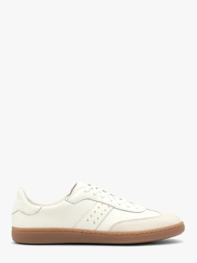 Kremowe damskie półbuty sznurowane