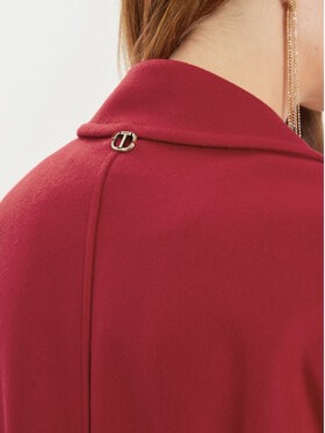 TWINSET Płaszcz wełniany 242TT2203 Czerwony Loose Fit