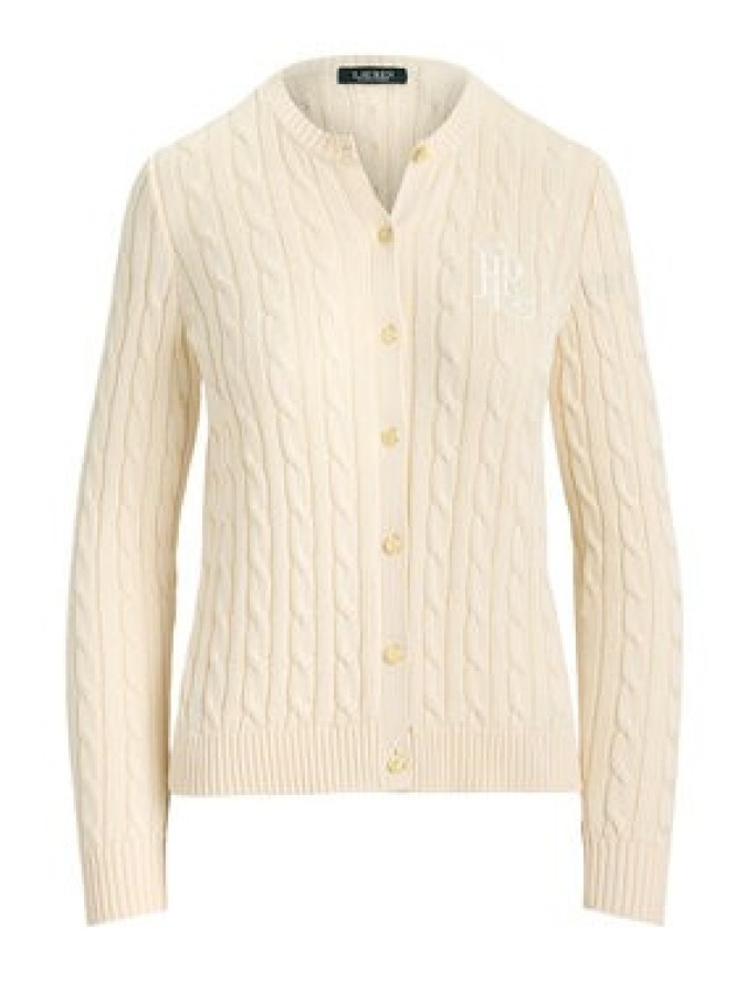 LAUREN RALPH LAUREN Kardigan 200P14040001 Kremowy Regular Fit