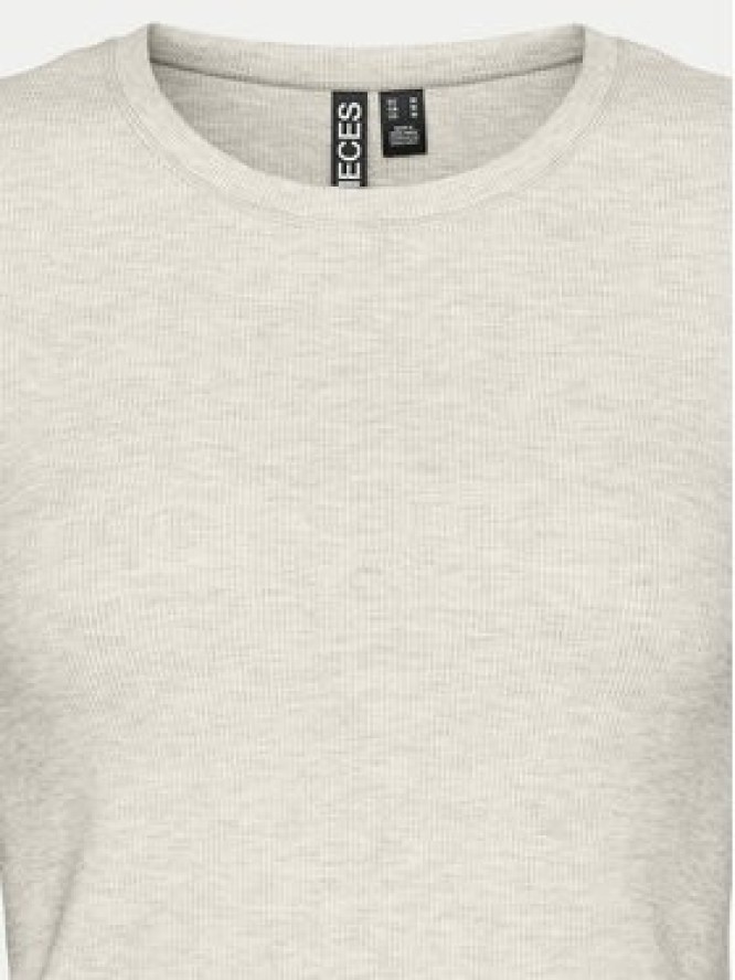 Pieces T-Shirt May 17154483 Szary Slim Fit