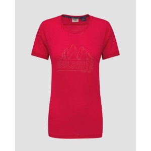 T-shirt damski Dolomite Cristallo Merino SS Watermelon Red