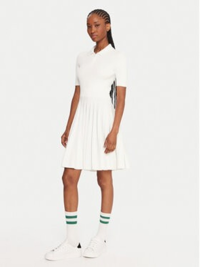 Lacoste Sukienka codzienna EF5803 Écru Regular Fit