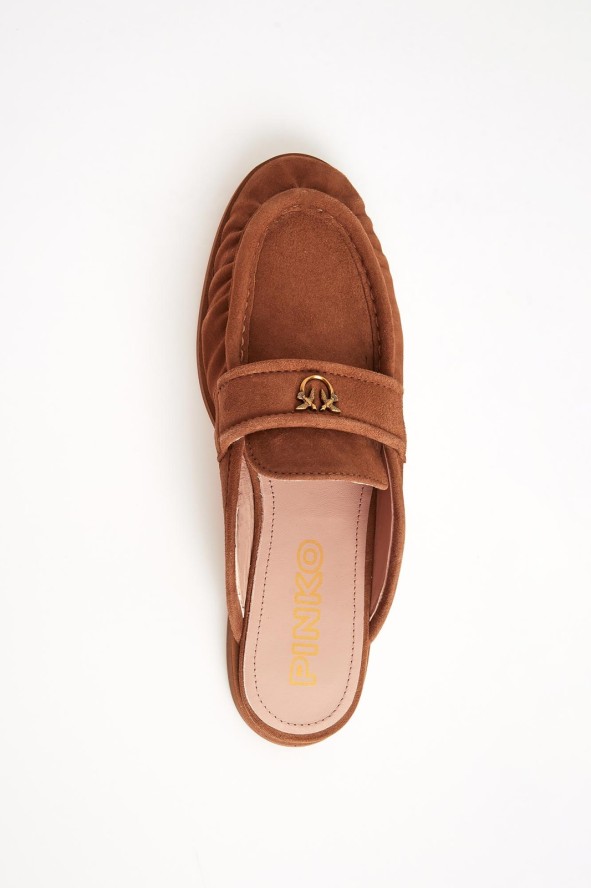 Klapki damskie zamszowe PINKO