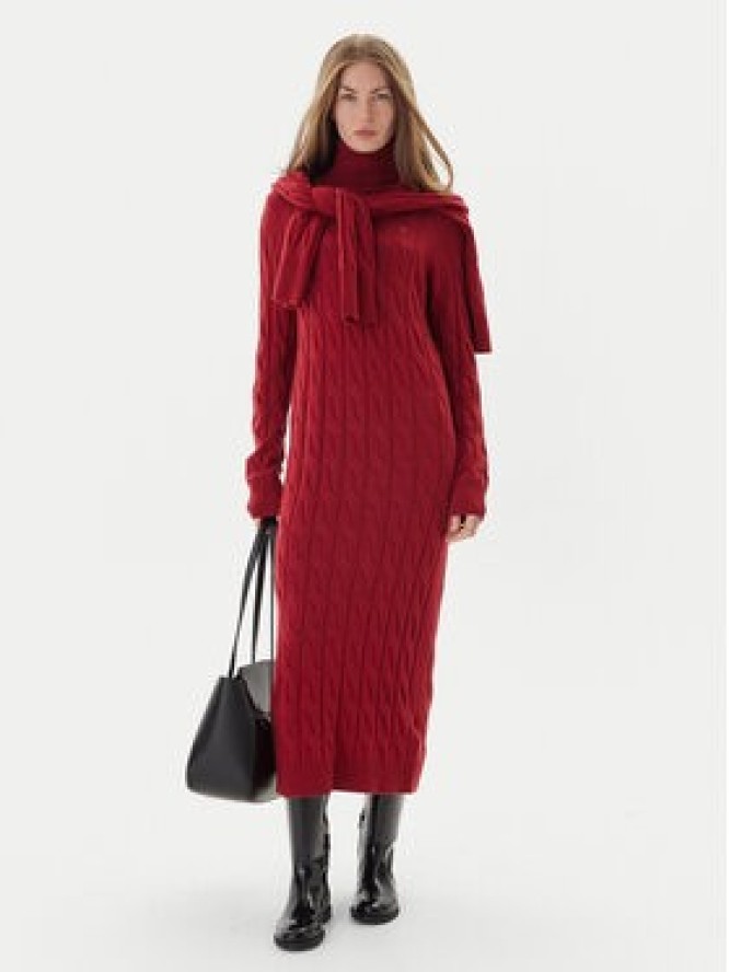 Tommy Hilfiger Sukienka dzianinowa WW0WW46429 Czerwony Slim Fit