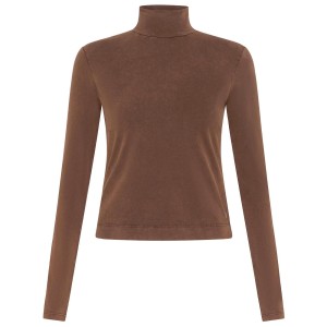 T-Shirt Deha Marbled High Neck Damskie