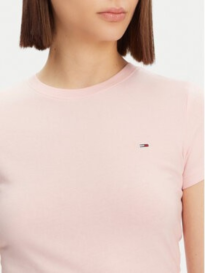 Tommy Jeans T-Shirt DW0DW20459 Różowy Slim Fit