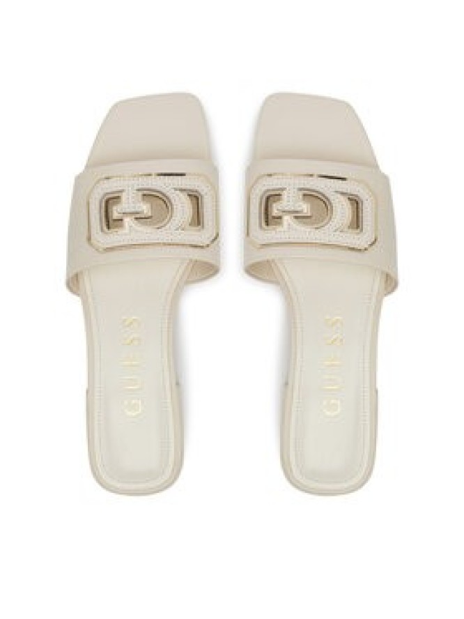 Guess Klapki FLJTAR LEA19 Écru