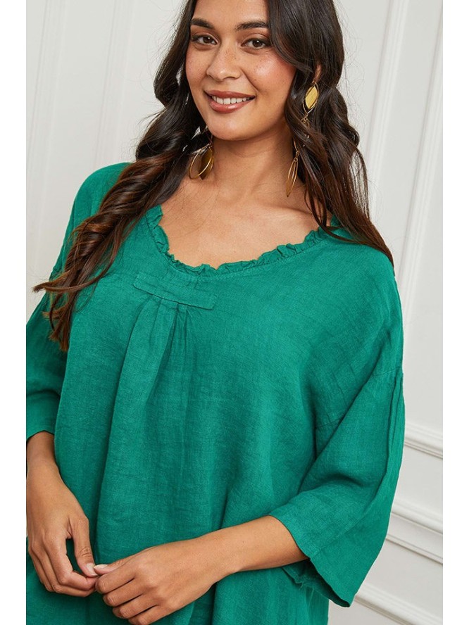 La Compagnie Du Lin Lniana tunika w kolorze zielonym rozmiar: L