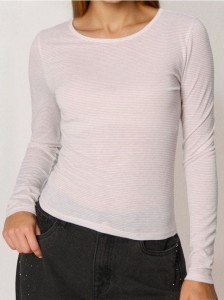 Bluzka z metalizowaną nitką - kremowy