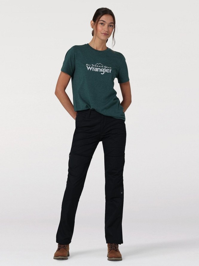 WRANGLER REINFORCED SOFTSHELL PANT DAMSKIE SPODNIE MATERIAŁOWE BLACK WC2GAW100 112324386