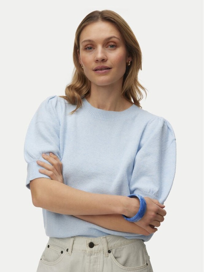 Vero Moda Sweter Doffy 10278313 Błękitny Regular Fit